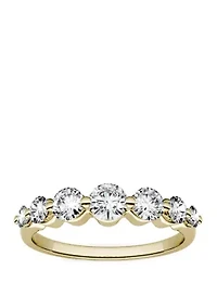7/8 ct. t.w. Lab Created Moissanite Seven Stone Band 14K Yellow Gold