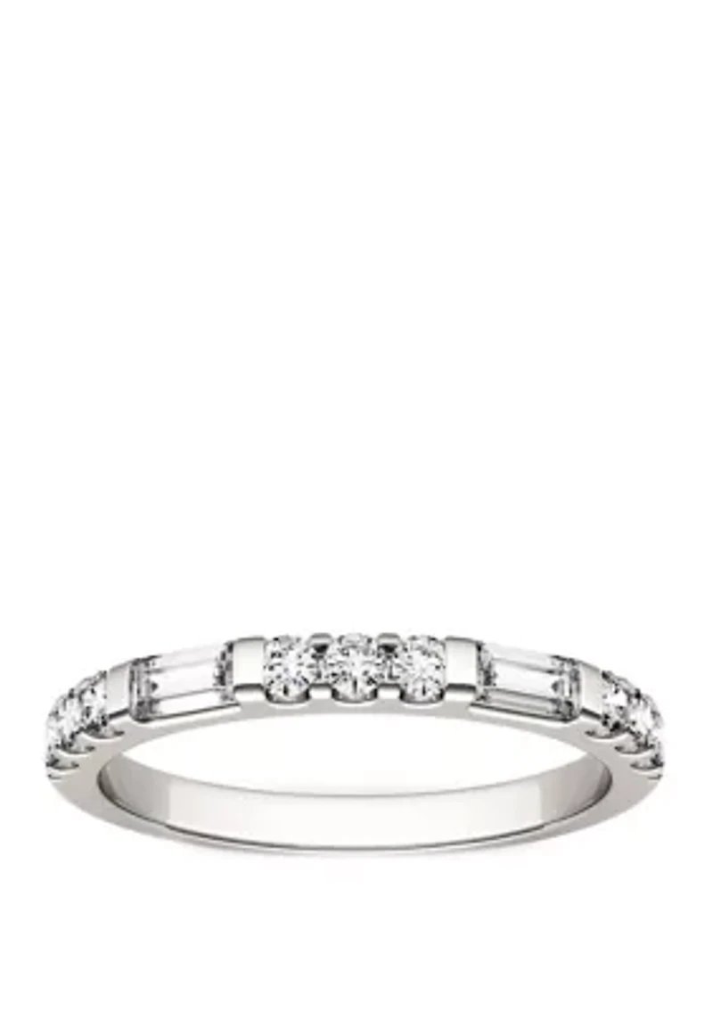 1/2 ct. t.w. Lab Created Moissanite Stackable Band 14K White Gold