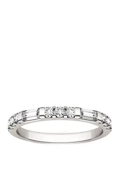 1/2 ct. t.w. Lab Created Moissanite Stackable Band 14K White Gold