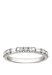 1/2 ct. t.w. Lab Created Moissanite Stackable Band 14K White Gold