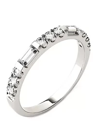 1/2 ct. t.w. Lab Created Moissanite Stackable Band 14K White Gold