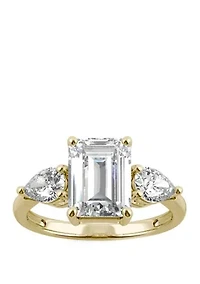 3.38 ct. t.w. Lab Created Moissanite Three Stone Ring 14K Yellow Gold