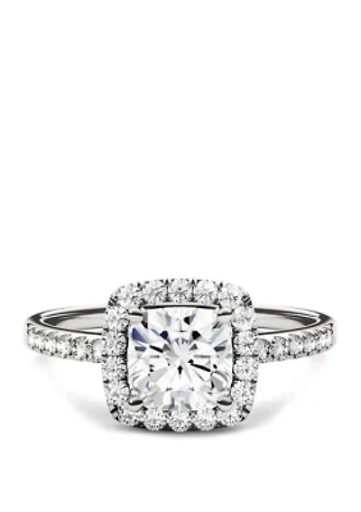 ct. t.w. Lab Created Moissanite Halo Ring 14K White Gold