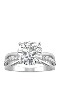 ct. t.w. Lab Created Moissanite Engagement Ring 14K White Gold