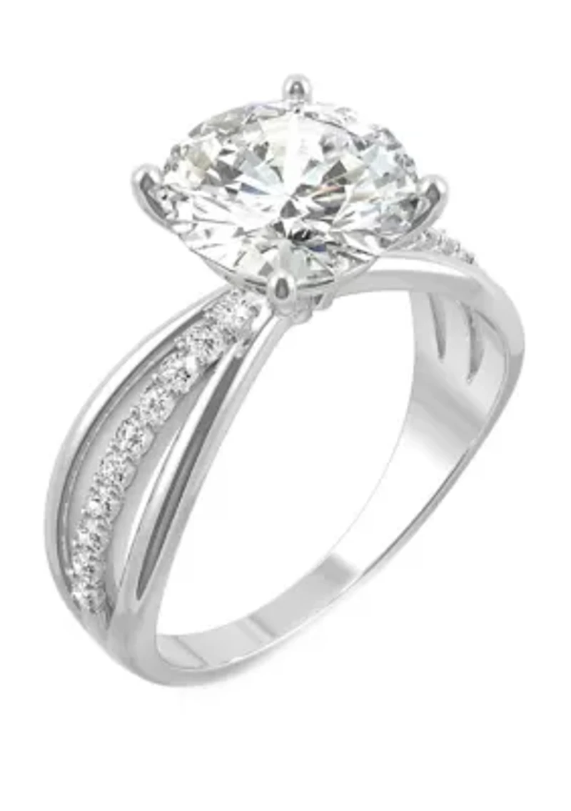 ct. t.w. Lab Created Moissanite Engagement Ring 14K White Gold