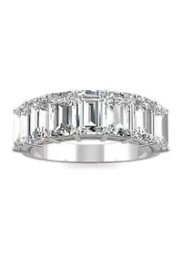 4 ct. t.w. Lab Created Moissanite Emerald Cut Seven Stone Ring 14k White Gold
