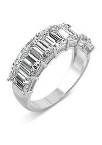 4 ct. t.w. Lab Created Moissanite Emerald Cut Seven Stone Ring 14k White Gold