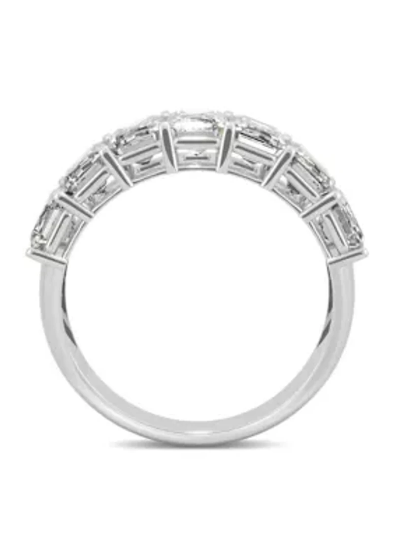 4 ct. t.w. Lab Created Moissanite Emerald Cut Seven Stone Ring 14k White Gold