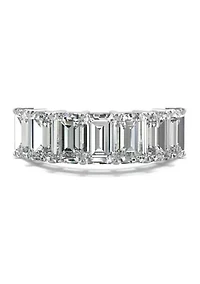 4 ct. t.w. Lab Created Moissanite Emerald Cut Seven Stone Ring 14k White Gold