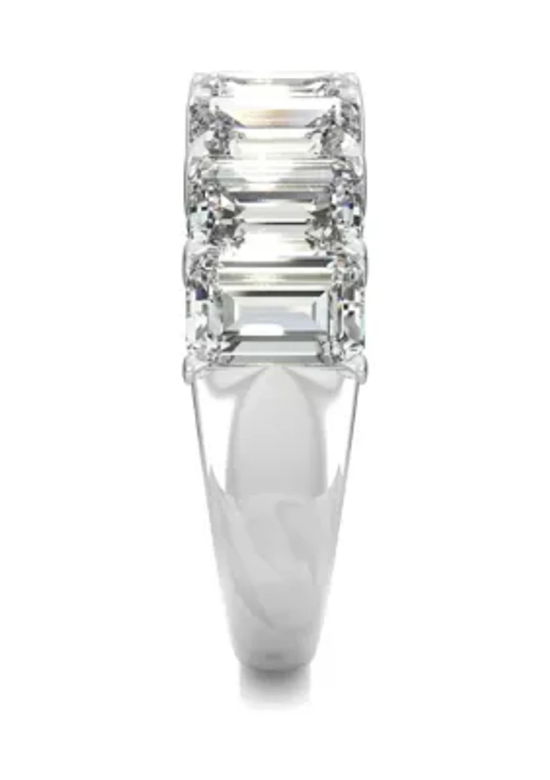 4 ct. t.w. Lab Created Moissanite Emerald Cut Seven Stone Ring 14k White Gold