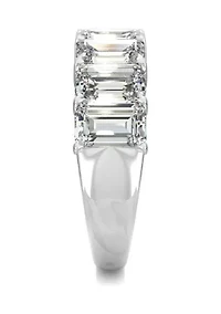 4 ct. t.w. Lab Created Moissanite Emerald Cut Seven Stone Ring 14k White Gold