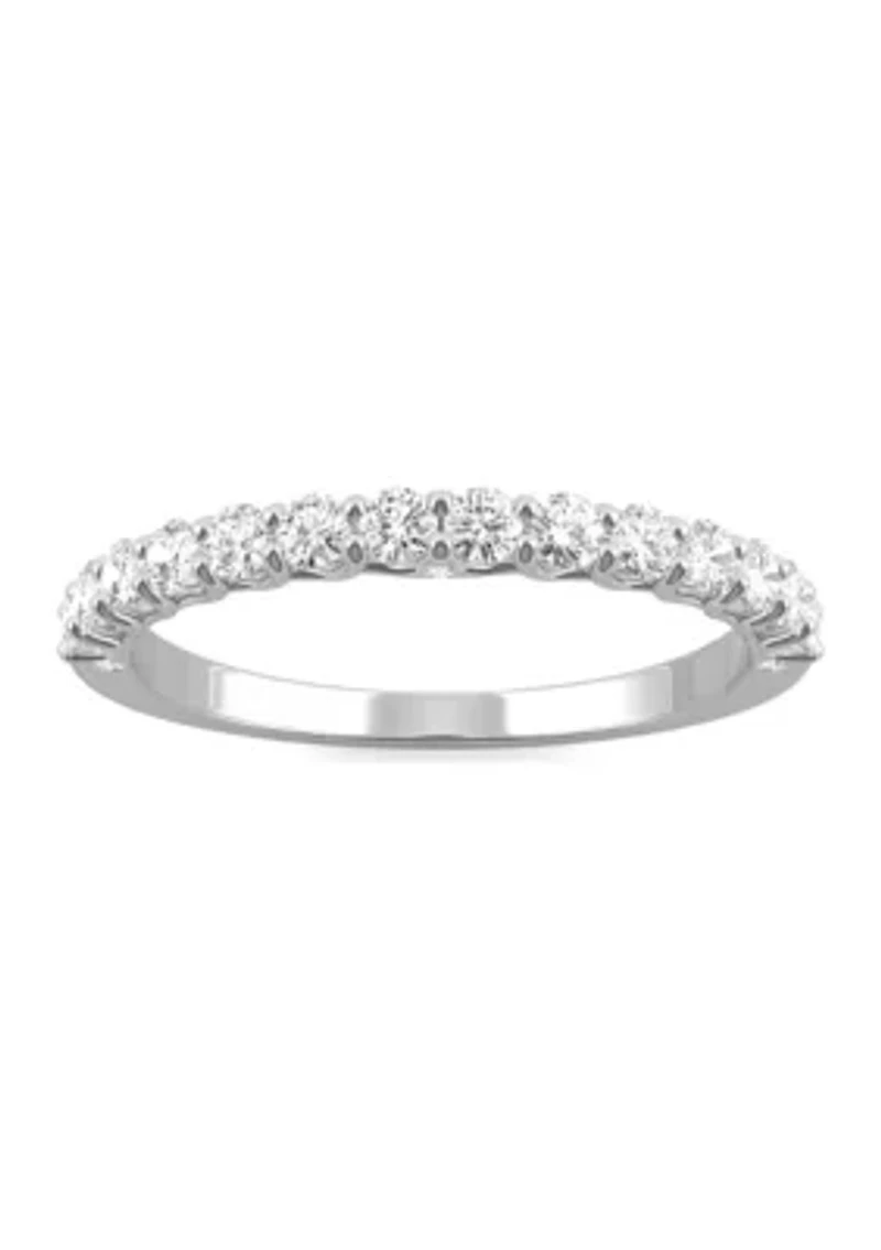 1/2 ct. t.w. Lab Created Moissanite Wedding Band 14k White Gold