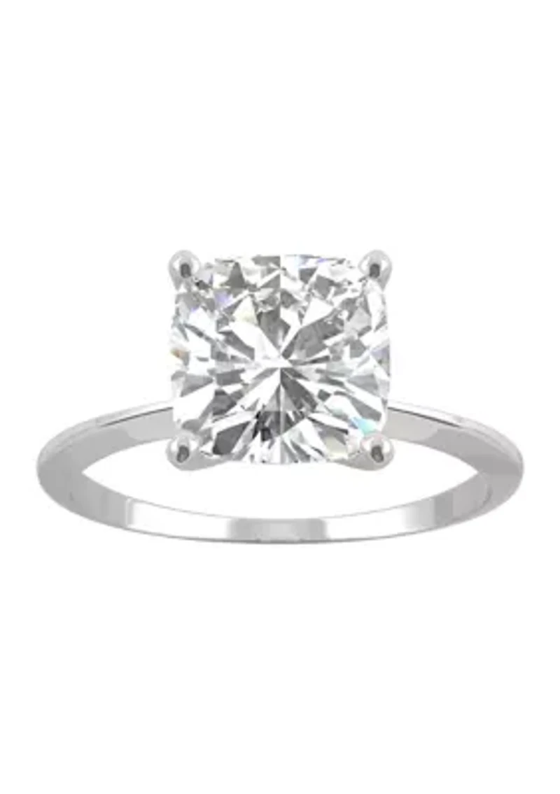 3/8 ct. t.w. Lab Created Moissanite Solitaire Cushion Ring 14k White Gold