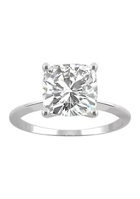 3/8 ct. t.w. Lab Created Moissanite Solitaire Cushion Ring 14k White Gold