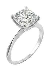 3/8 ct. t.w. Lab Created Moissanite Solitaire Cushion Ring 14k White Gold