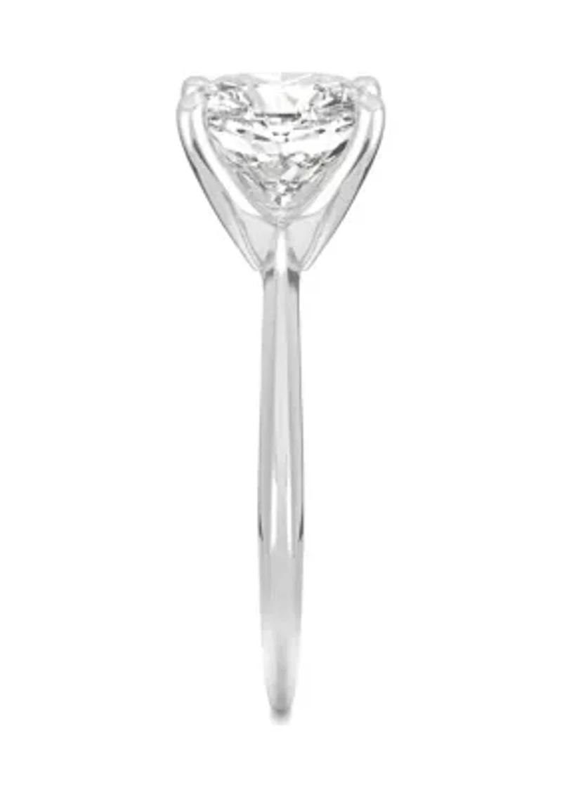 3/8 ct. t.w. Lab Created Moissanite Solitaire Cushion Ring 14k White Gold