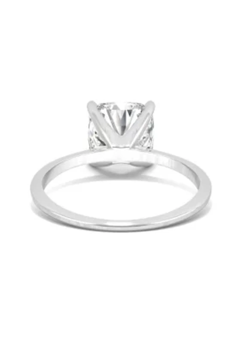 3/8 ct. t.w. Lab Created Moissanite Solitaire Cushion Ring 14k White Gold