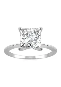 7/8 ct. t.w. Lab Created Moissanite Princess Solitaire Ring 14k White Gold