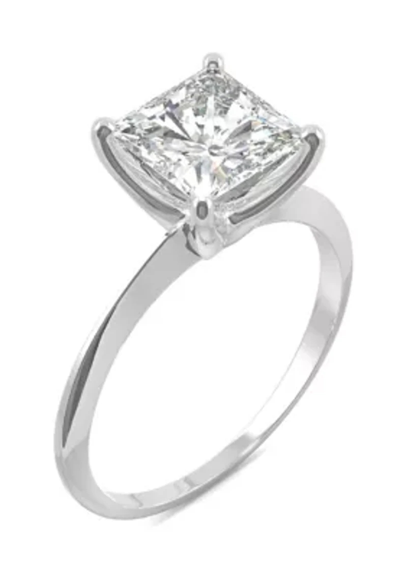 7/8 ct. t.w. Lab Created Moissanite Princess Solitaire Ring 14k White Gold