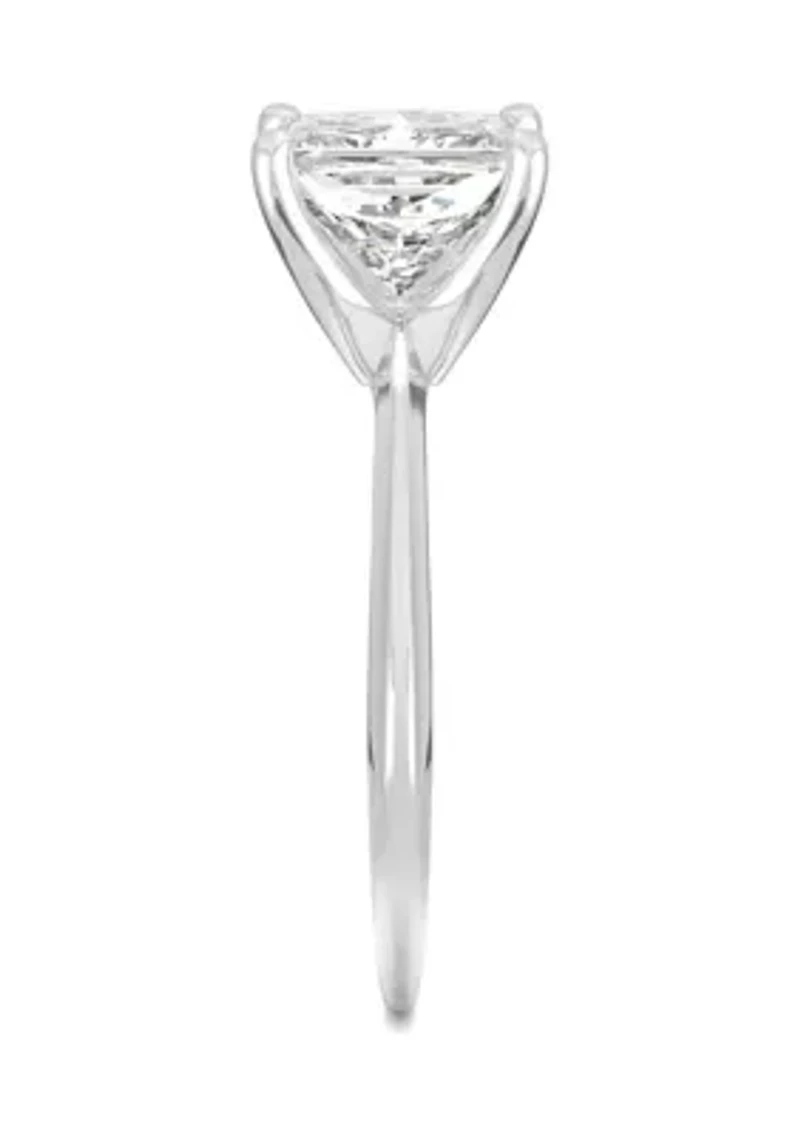 7/8 ct. t.w. Lab Created Moissanite Princess Solitaire Ring 14k White Gold