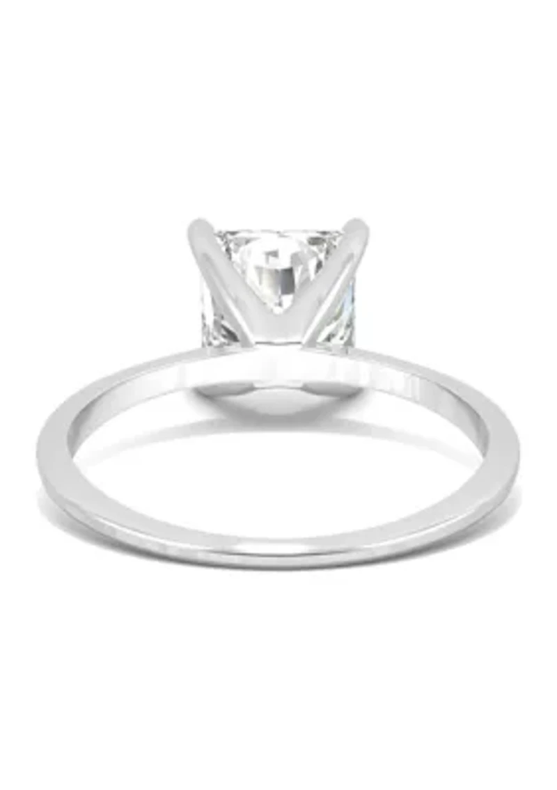 7/8 ct. t.w. Lab Created Moissanite Princess Solitaire Ring 14k White Gold