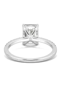 3/4 ct. t.w. Lab Created Moissanite Emerald Cut Engagement Ring 14k White Gold