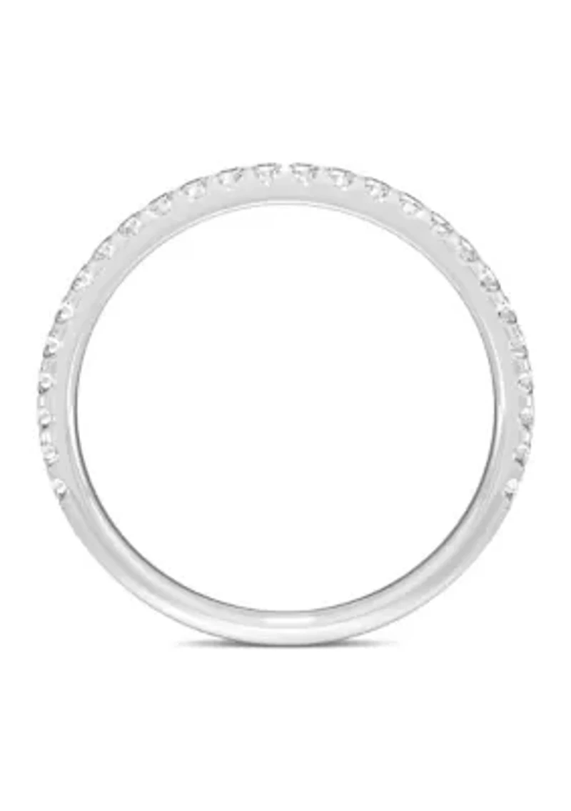 3/8 ct. t.w. Lab Created Moissanite Wedding Band 14k White Gold