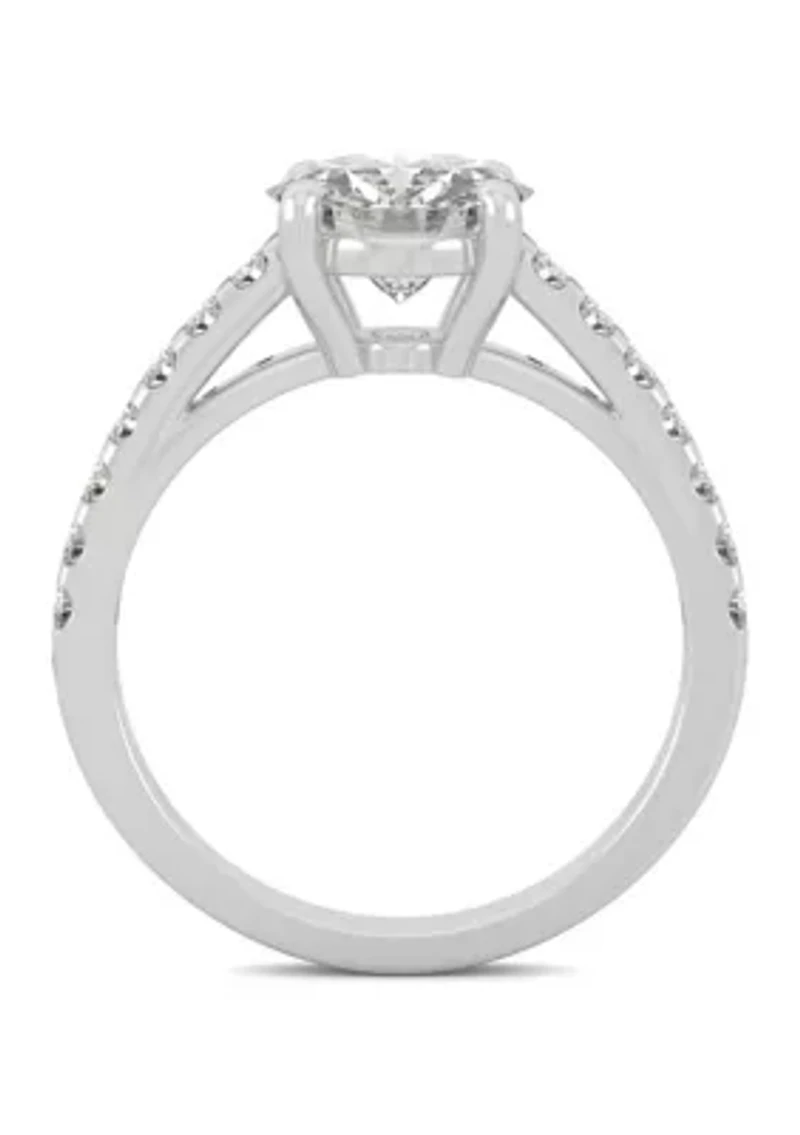 1/5 ct. t.w. Lab Created Moissanite Engagement Ring 14k White Gold