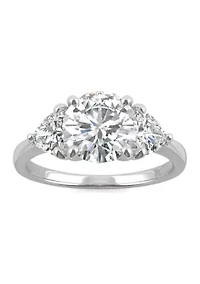 3/4 ct. t.w. Lab Created Moissanite Three Stone Ring 14k White Gold