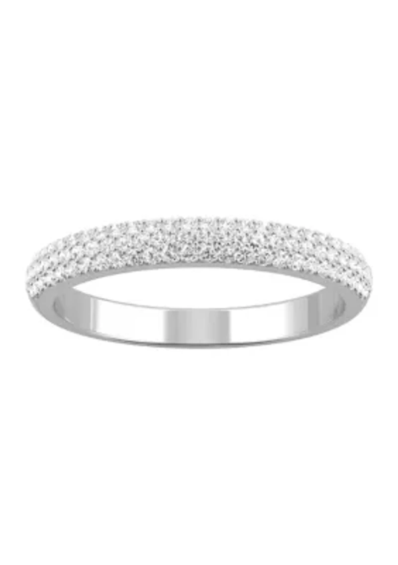 3/8 ct. t.w. Lab Created Moissanite Micro Pavé Band 14k White Gold