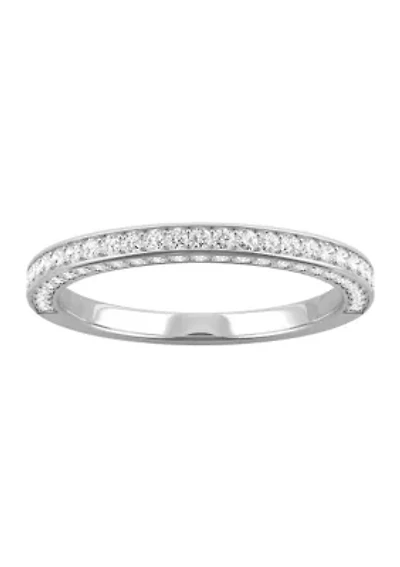 5/8 ct. t.w. Lab Created Moissanite Three Sided Band 14k White Gold