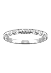 5/8 ct. t.w. Lab Created Moissanite Three Sided Band 14k White Gold