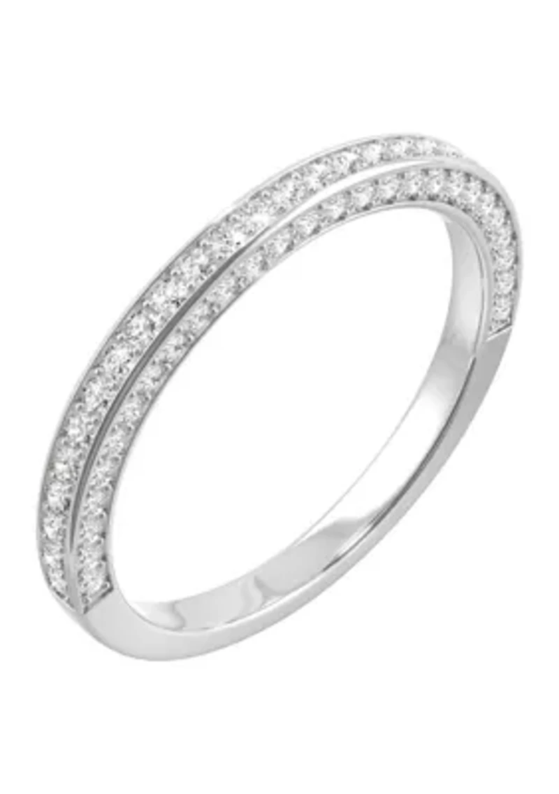 5/8 ct. t.w. Lab Created Moissanite Three Sided Band 14k White Gold