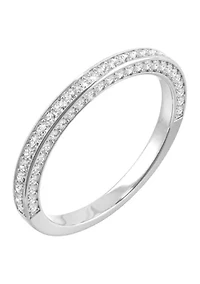 5/8 ct. t.w. Lab Created Moissanite Three Sided Band 14k White Gold