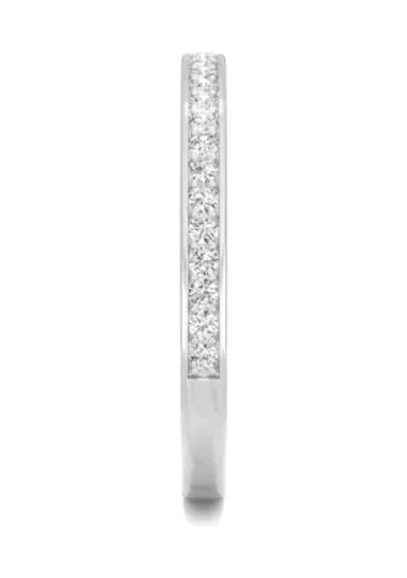 5/8 ct. t.w. Lab Created Moissanite Three Sided Band 14k White Gold
