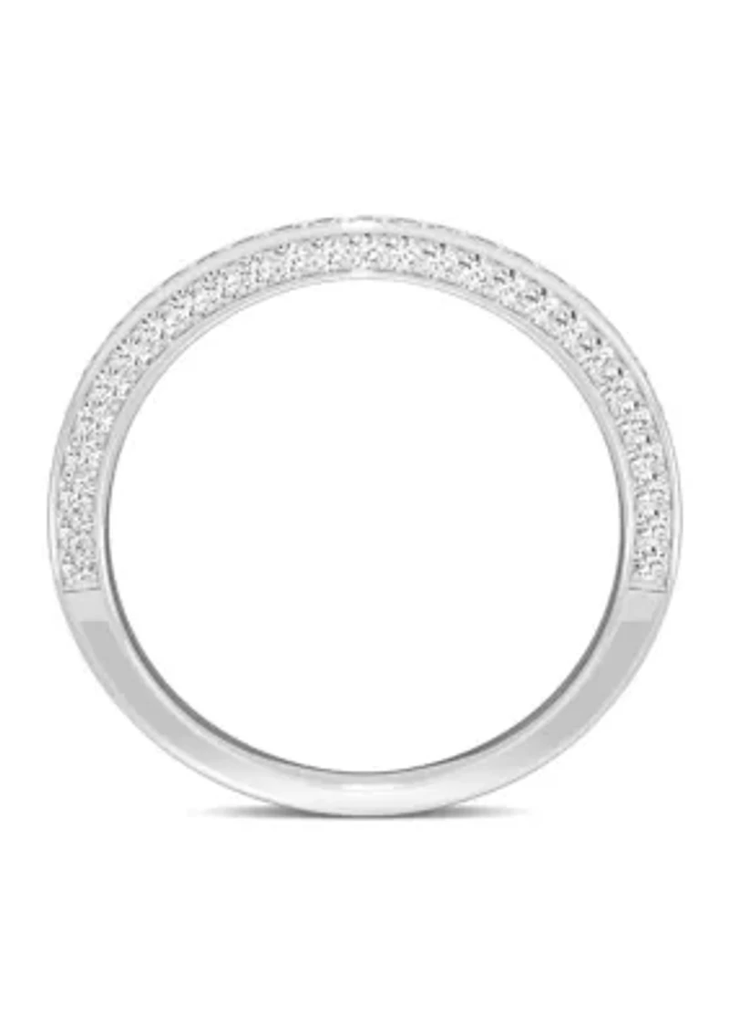 5/8 ct. t.w. Lab Created Moissanite Three Sided Band 14k White Gold