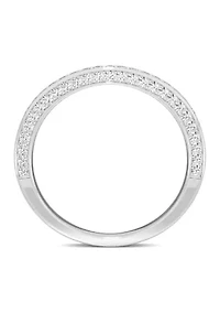 5/8 ct. t.w. Lab Created Moissanite Three Sided Band 14k White Gold