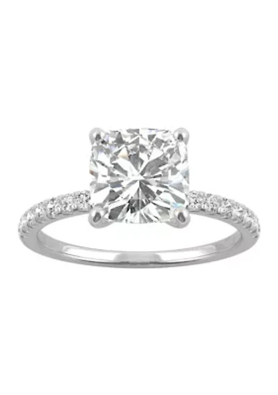 5/8 ct. t.w. Lab Created Moissanite Cushion Engagement Ring 14k White Gold
