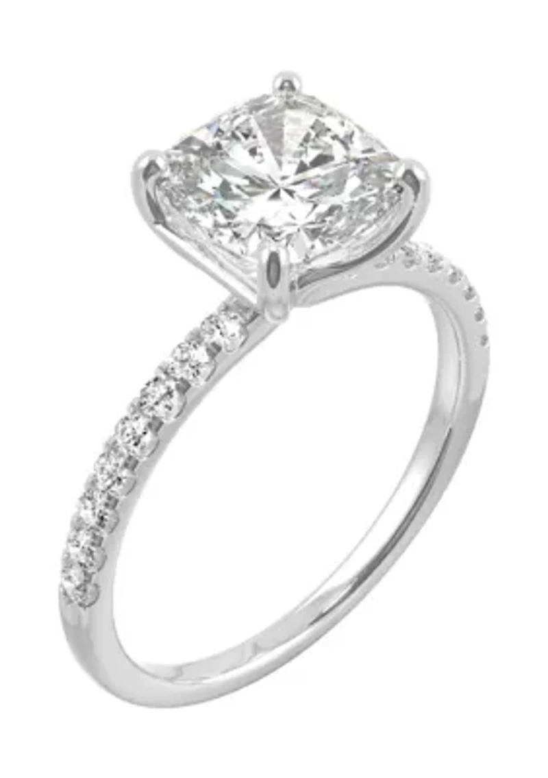 5/8 ct. t.w. Lab Created Moissanite Cushion Engagement Ring 14k White Gold