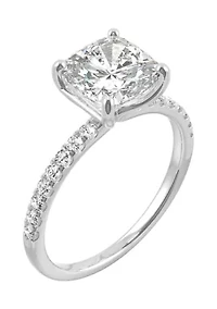 5/8 ct. t.w. Lab Created Moissanite Cushion Engagement Ring 14k White Gold