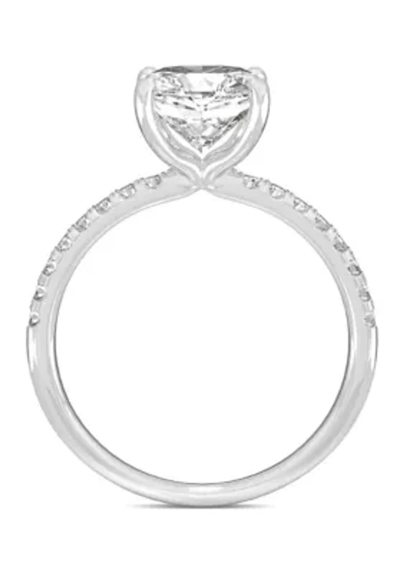 5/8 ct. t.w. Lab Created Moissanite Cushion Engagement Ring 14k White Gold