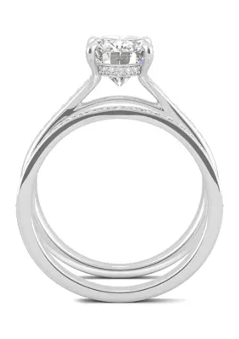 3/8 ct. t.w. Lab Created Moissanite Oval Bridal Set 14k White Gold