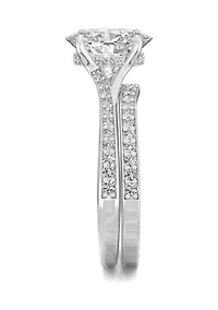3/8 ct. t.w. Lab Created Moissanite Oval Bridal Set 14k White Gold