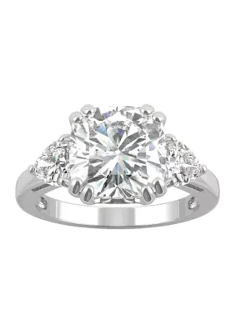5 ct. t.w. Lab Created Moissanite Cushion Three Stone Ring 14k White Gold