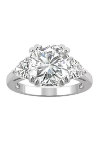 5 ct. t.w. Lab Created Moissanite Cushion Three Stone Ring 14k White Gold