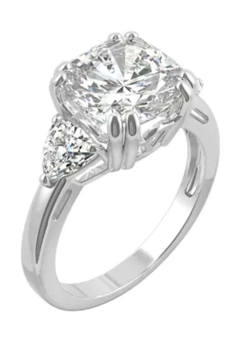 5 ct. t.w. Lab Created Moissanite Cushion Three Stone Ring 14k White Gold