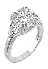 5 ct. t.w. Lab Created Moissanite Cushion Three Stone Ring 14k White Gold
