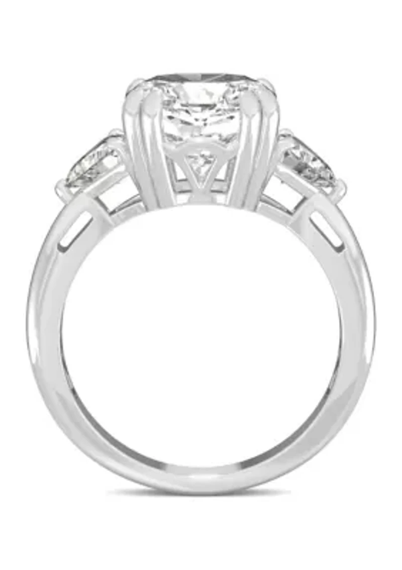 5 ct. t.w. Lab Created Moissanite Cushion Three Stone Ring 14k White Gold