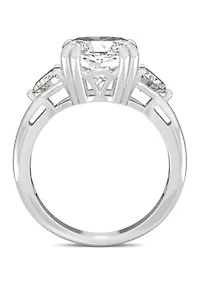 5 ct. t.w. Lab Created Moissanite Cushion Three Stone Ring 14k White Gold