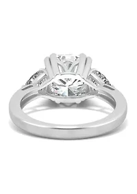 5 ct. t.w. Lab Created Moissanite Cushion Three Stone Ring 14k White Gold